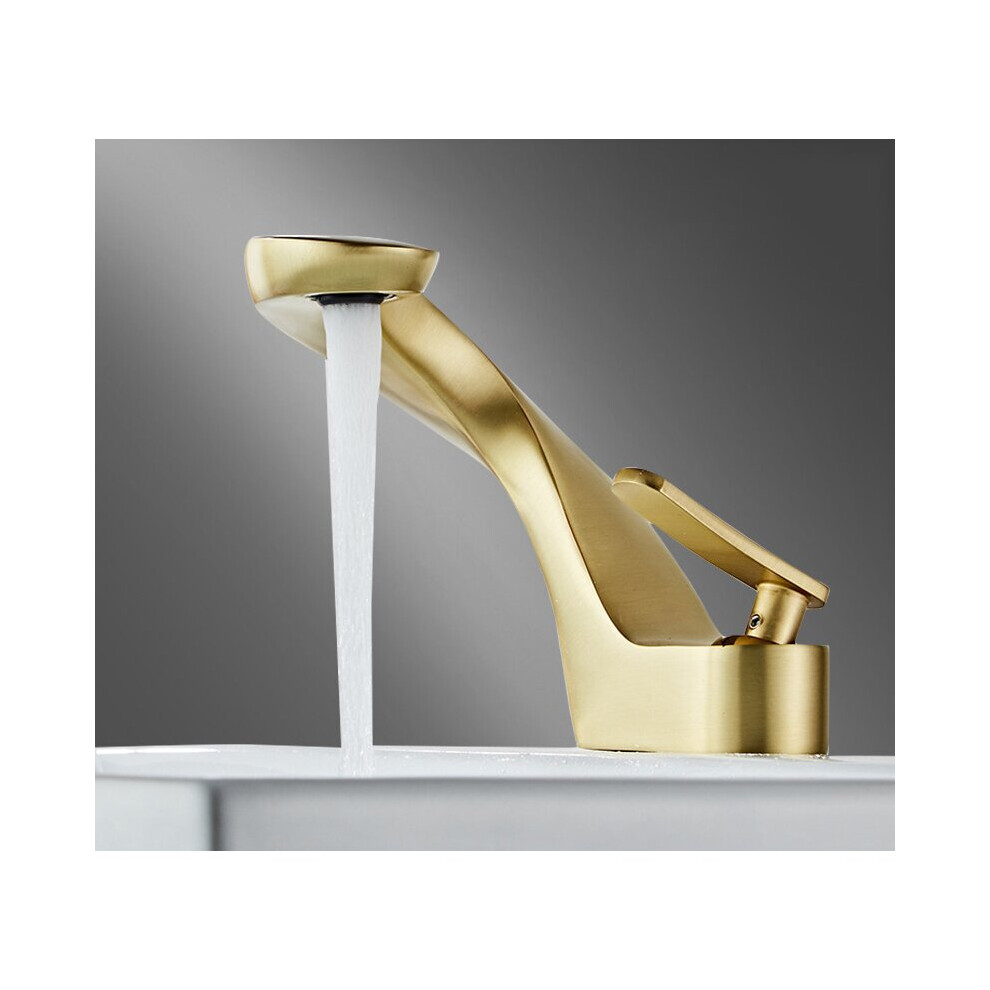 (Gold) Basin Taps Bathroom Mixer Sink Tap Chrome Single Lever Hot And Cold Mixer Chrome Monobloc Taps 8804717474268