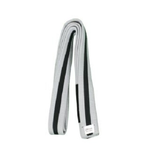 (280) PLAYWELL CHILDRENS GREY JU JITSU BELT - BLACK STRIPE