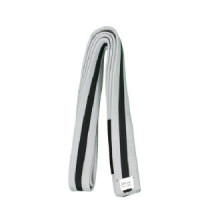 (220) PLAYWELL CHILDRENS GREY JU JITSU BELT - BLACK STRIPE