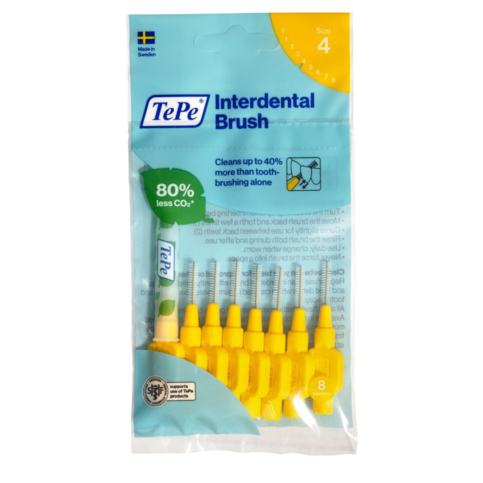 Tepe Interdental Brush, Yellow 0.7mm (8 Pieces/Packet