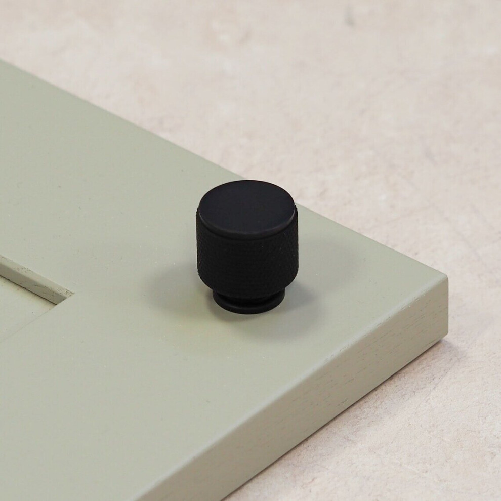 (25Mm Knob ) 128Mm & 320Mm Matt Black Knurled Handles Knob Pull 5060796706697