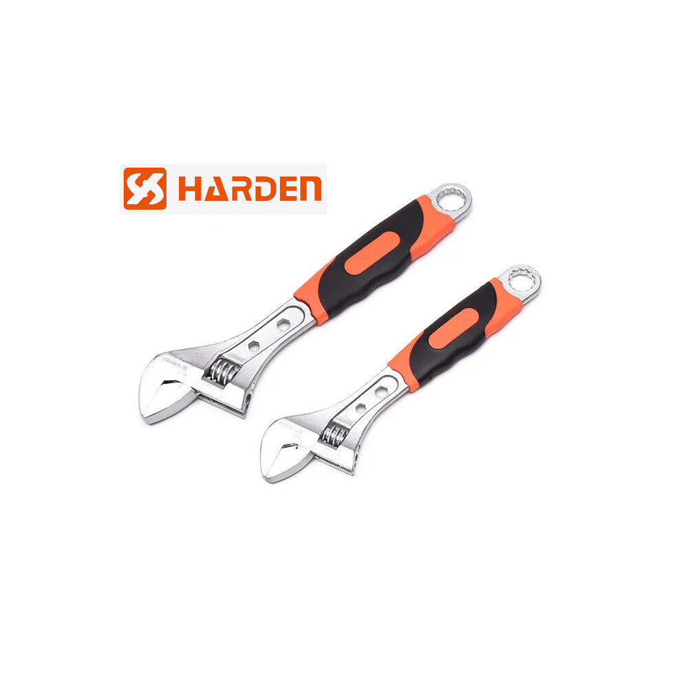 Harden Adjustable Wrench Spanners Set Anti Slip Soft Grip, Carbon Steel 6959820809048