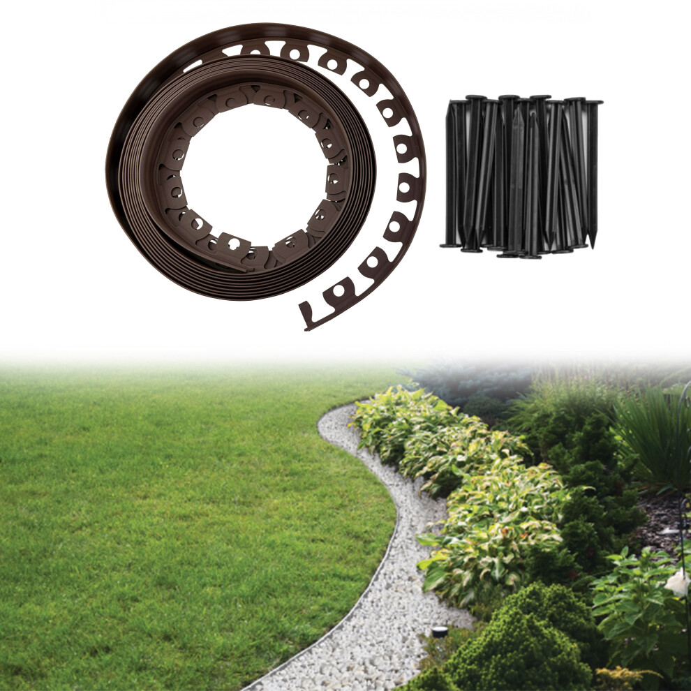 (Pack Of 2 = 20M) Garden Lawn/Grass Edging Border Edge Beds Flexible 32Ft/10M 5056596116446