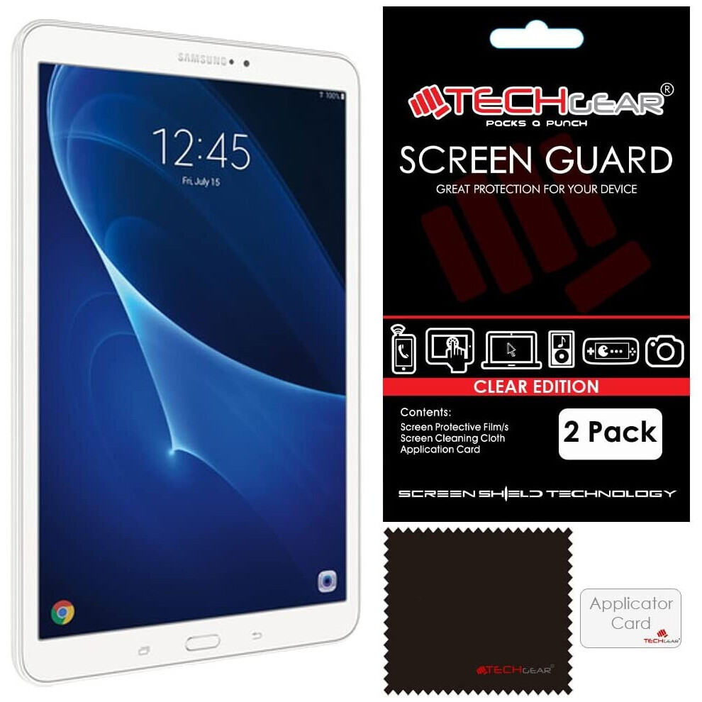 Techgear [Pack Of 2] Screen Protectors Compatible With Samsung Galaxy Tab A 10.1 2018 / 2016 (Sm-T580 / Sm-T581 / Sm-T585) Clear Lcd Screen Protector