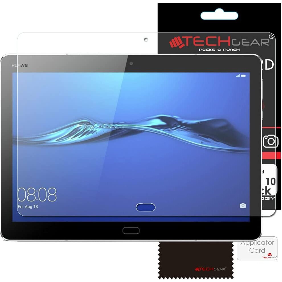 [Pack of 2] TECHGEAR Screen Protectors for Huawei MediaPad M3 Lite 10" - Ultra Clear Screen Protector with Screen Cleaning Cloth & Application Card