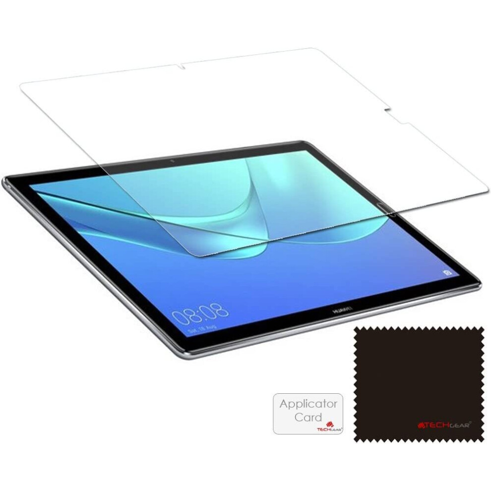 [Pack of 3] TECHGEAR Screen Protectors for Huawei MediaPad M5 10 (10.8" Screen) - Clear Screen Protector with Screen Cleaning Cloth & Application Card