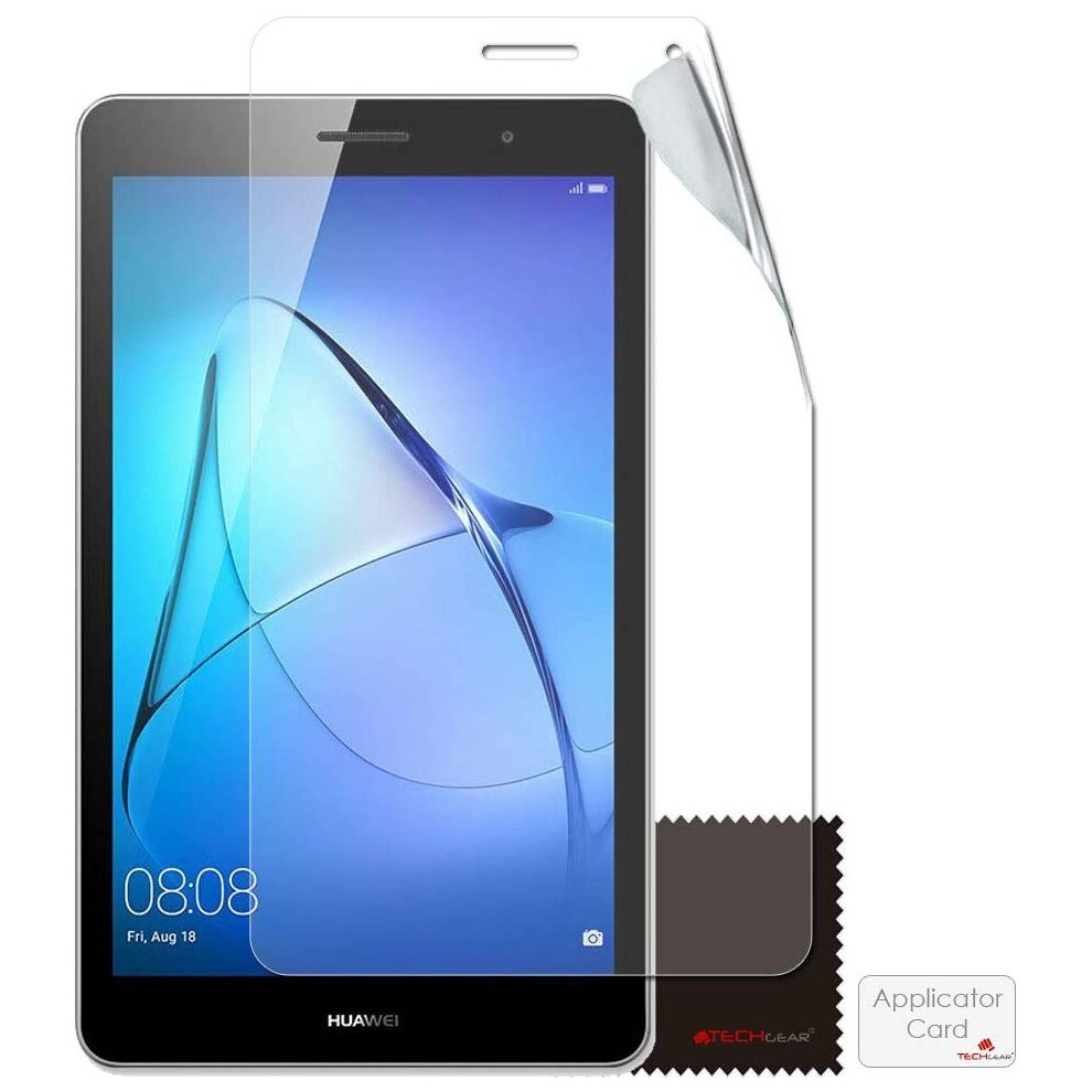 TECHGEAR [Pack of 3] Screen Protectors fit Huawei MediaPad T3 8" - Clear Screen Protector with Screen Cleaning Cloth & Application Card