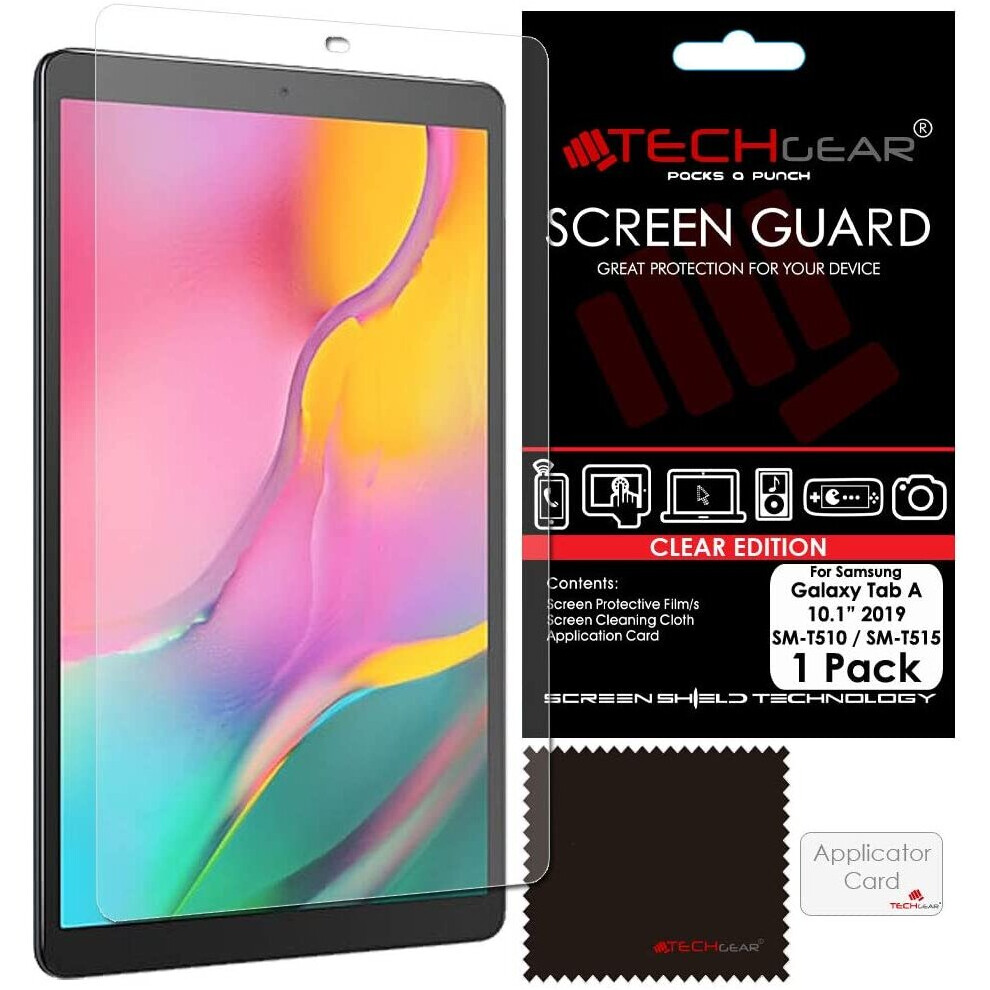Techgear Screen Protector For Samsung Galaxy Tab A 10.1" 2019 (Sm-T510 / Sm-T515), Ultra Clear Screen Protector