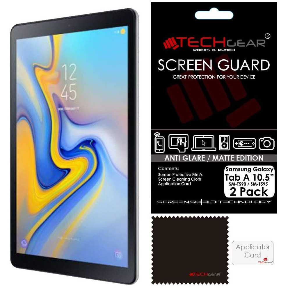 [Pack of 2] TECHGEAR Anti Glare Screen Protectors for Samsung Galaxy Tab A 10.5 Inch (SM-T590 / SM-T595) - Matte Lcd Screen Protector