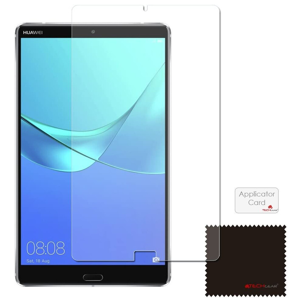 [Pack of 3] TECHGEAR Screen Protectors for Huawei MediaPad M5 8 (8.4" Screen) - Clear Screen Protector with Screen Cleaning Cloth & Application Card