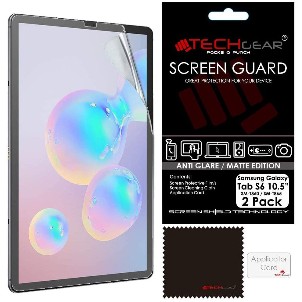 TECHGEAR 2 Pack Galaxy Tab S6 10.5" Anti Glare Screen Protectors (SM-T860 / SM-T865), MATTE Screen Protector  Designed for Samsung Galaxy Tab S6 10.5"