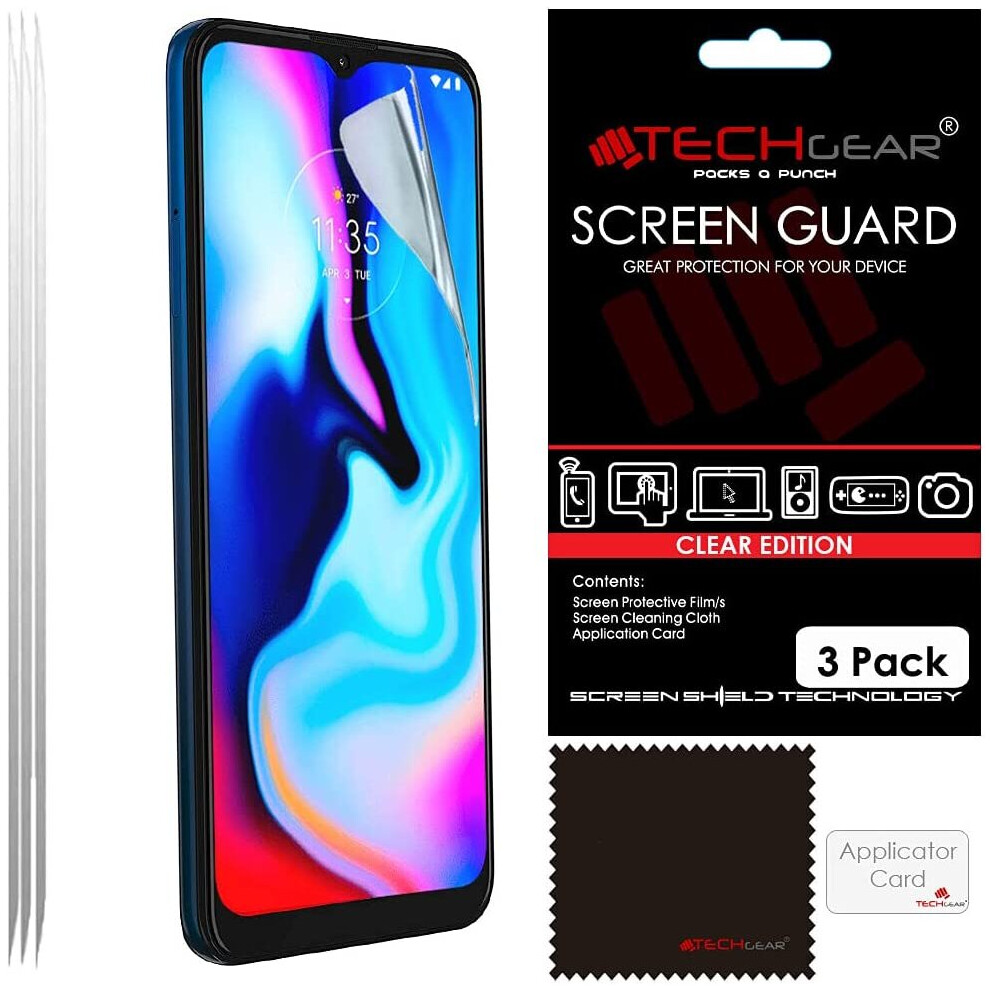 [3 Pack] TECHGEAR Screen Protectors Compatible for Motorola Moto G30 & Moto G10, CLEAR LCD Screen Protectors Cover Guards