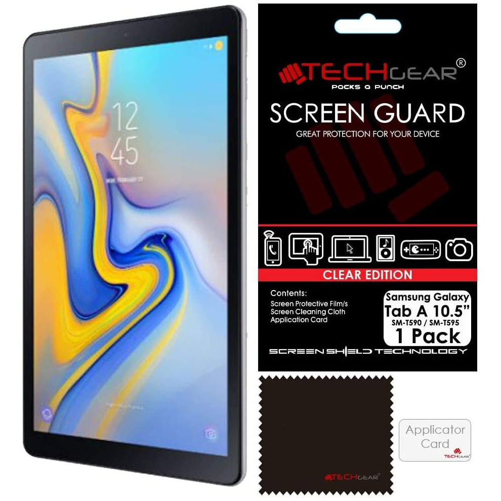 Techgear Screen Protector For Samsung Galaxy Tab A 10.5 Inch (Sm-T590 / Sm-T595) - Ultra Clear Lcd Screen Protector For Galaxy Tab A 10.5"