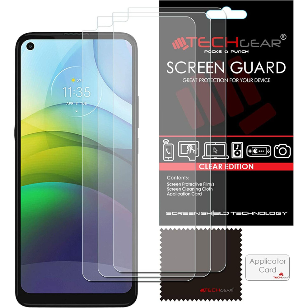 [3 Pack] TECHGEAR Screen Protectors Compatible for Motorola Moto G9 Power, CLEAR LCD Screen Protectors Cover Guards