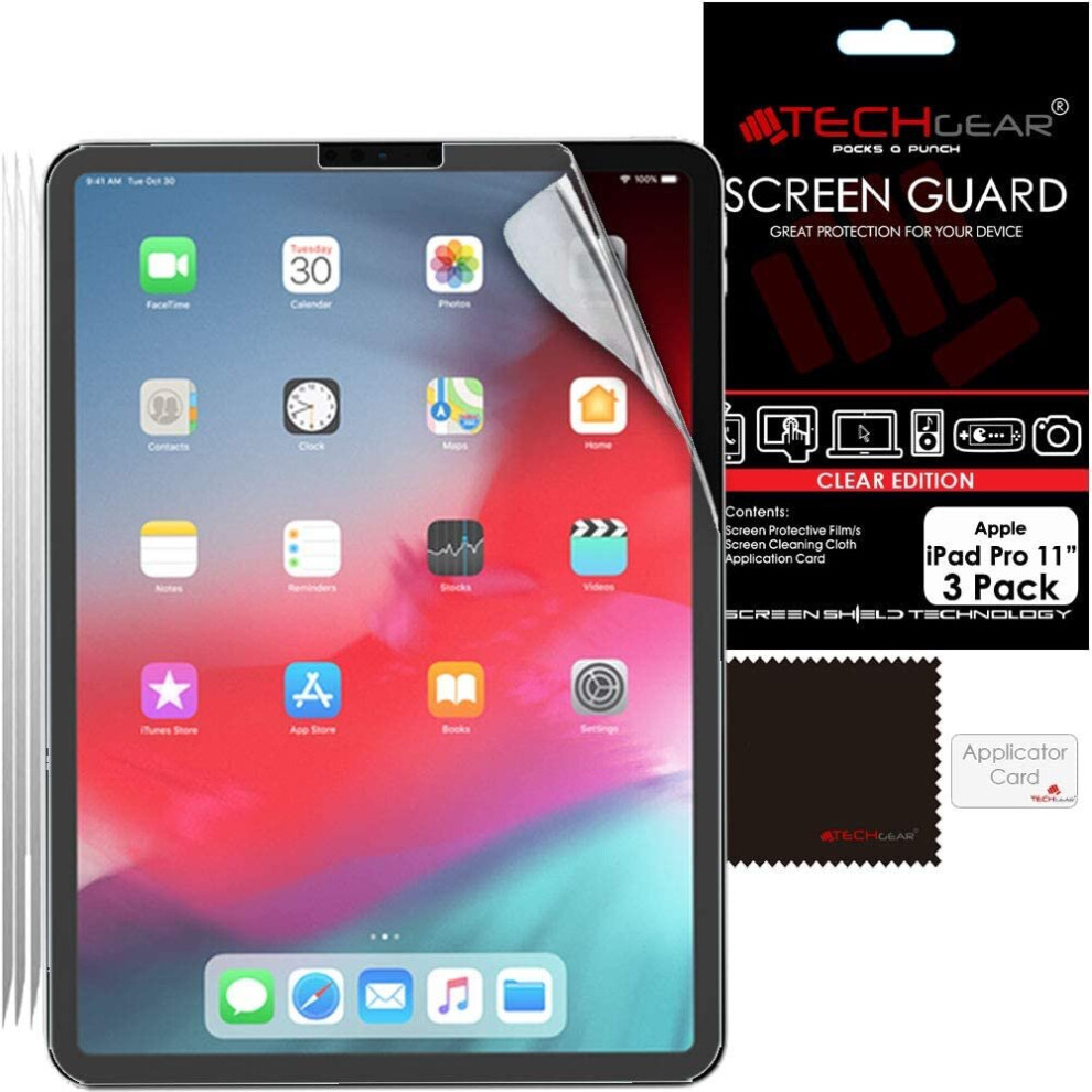 TECHGEAR 1 Pack of Screen Protectors for iPad Pro 11", CLEAR Screen Protector [Face ID & Pencil] Compatible with Apple iPad Pro 13