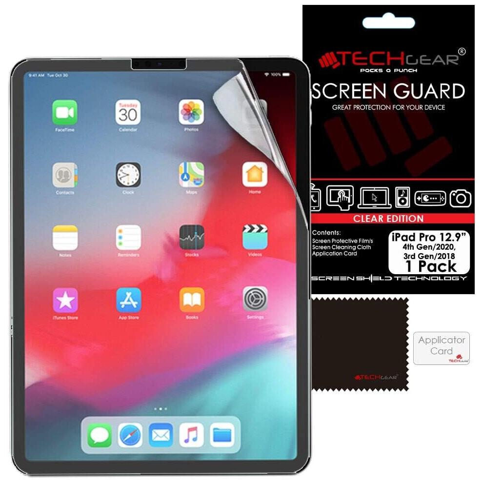 TECHGEAR Screen Protector for iPad Pro 12.9" 2022 2021 2020 2018 [6th 5th 4th 3rd Generations] CLEAR Screen Protector  [Pencil Compatible]