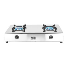(Only Gas Stove) NJ-200SD Gas Stove 2 Burner Stainless Steel Indoor Cooktop