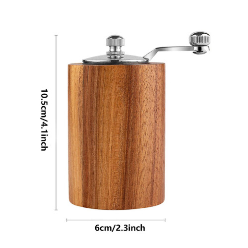 Wood Pepper Grinder Manual Flax Seed Grinder Pepper Mill Adjustable 2