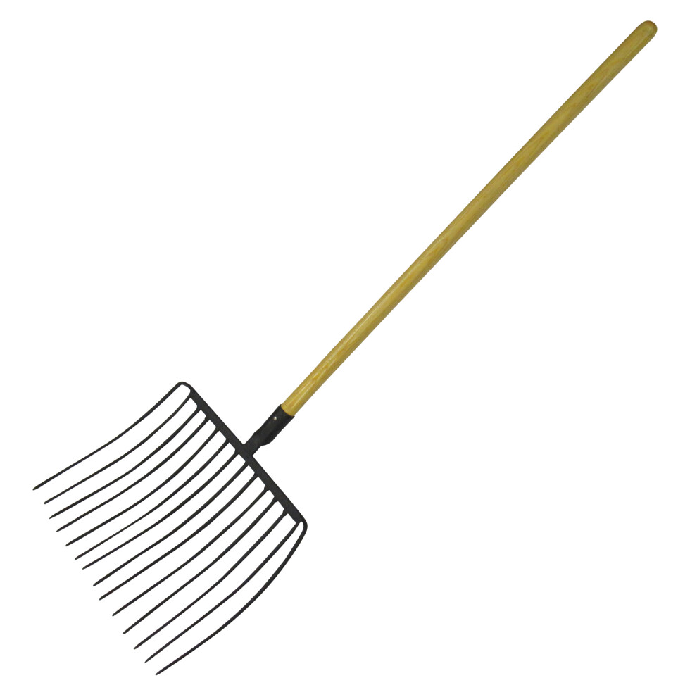 Muck Out Stable Hay Fork 14 Prong (Heavy Duty Horse Straw Pitchfork)