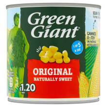Green Giant Original Sweet Corn 340g - 1 of 5 a Day, Water & Salt, 100% Recyclable