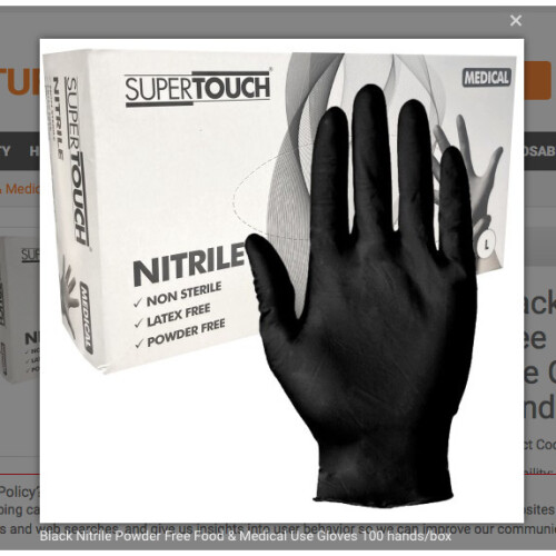 Supertouch  Nitrile Powder Free Gloves 100 hands/box black  ( Medium size) 1