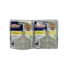 Nuby wide mouth teats natural touch x 4 (2 Packs Of 2)