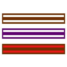 (280, Brown w/ 2 White Stripes) PLAYWELL GRADING BELTS WITH 2 COULOURED STRIPES