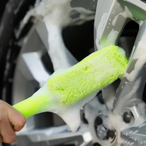 (Grey) Microfiber Car Wheel Brush Cleaner Brush for Wheel 2
