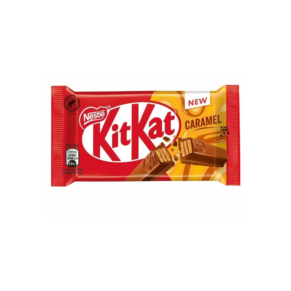 (Pack Of 8) Kit Kat 4 Finger Caramel Milk Chocolate Bar 41.5g