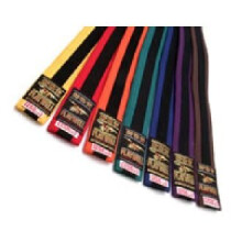 ( white, 300) PLAYWELL GRADE BELT: COLOURED WITH BLACK STRIPE