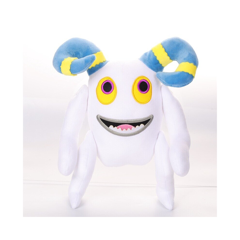 Bonxaif ( Horned Monster) My Singing Monsters Rare Mammott Maw Plush Toy Soft Doll Kid Birthday Gift White/Blue
