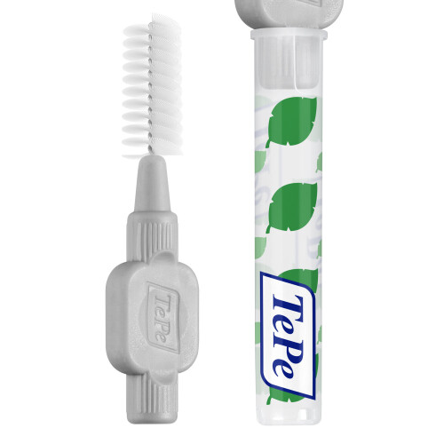 Tepe TePe Interdental Brush Grey 1.3mm (8/pack) x3 - Plastic-Coated Wire, Ergonomic Handle - 7.3174E+12 1