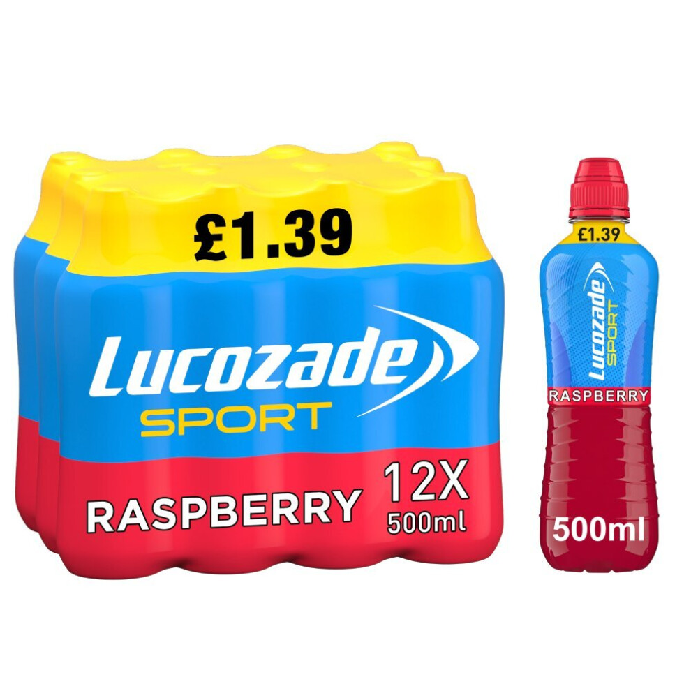 Lucozade Sport Raspberry 500Ml (Pack Of 12)