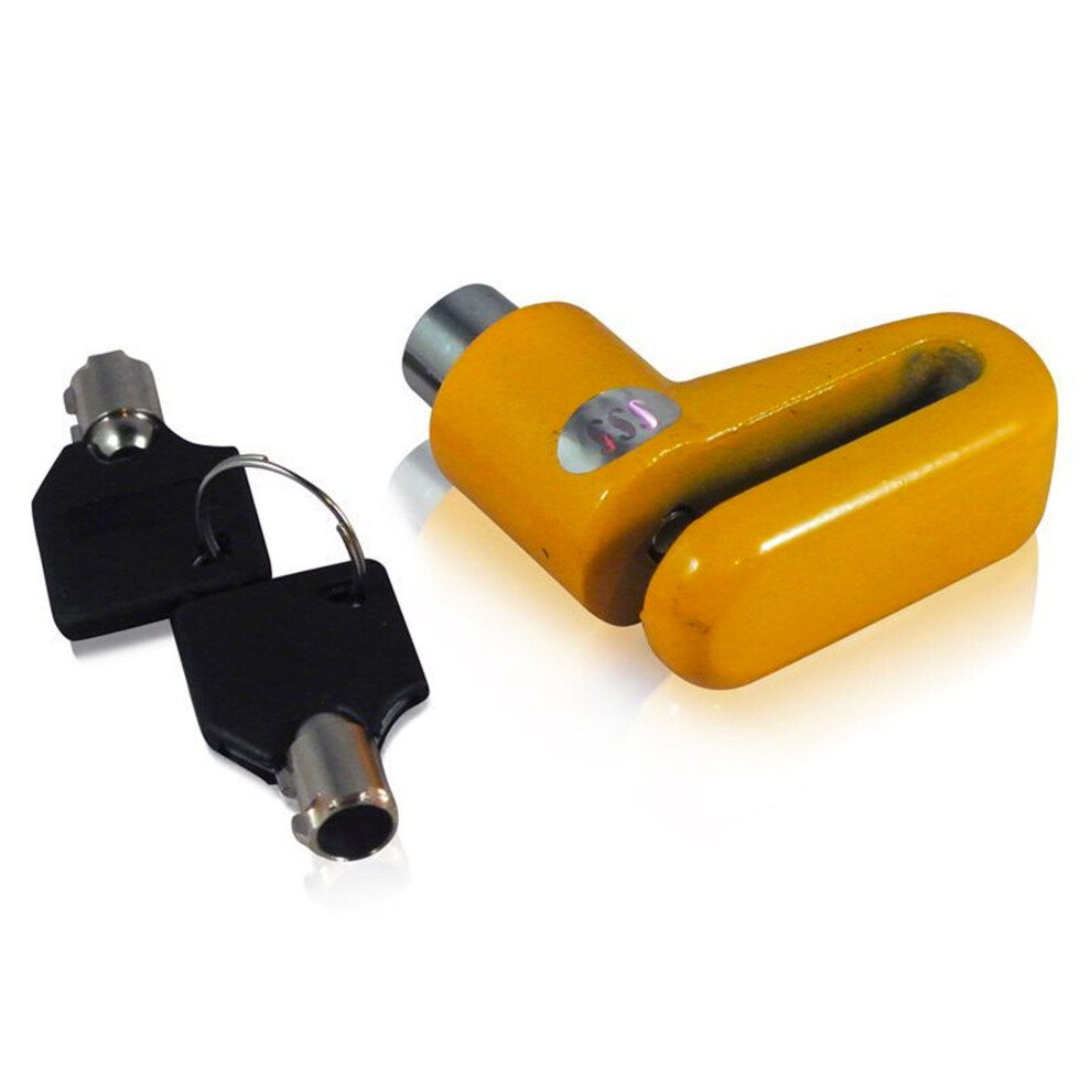 Disc Brake Lock Motorbike Bicycle Scooter Security Keys Yellow 5060385640029