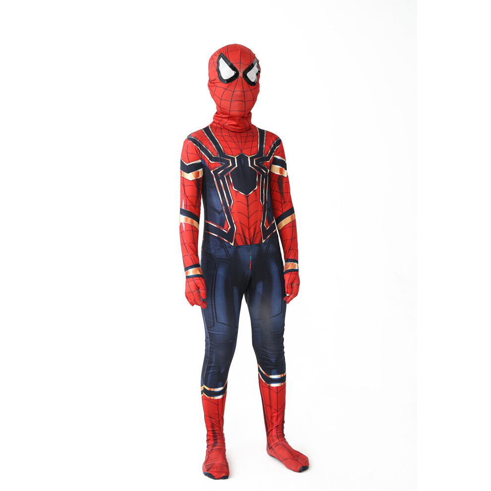 (11, 150cm) New Miles Morales Far From Home Cosplay Costume Zentai Spiderman Costume Superhero Bodysuit Spandex Suit for Kids Custom Made