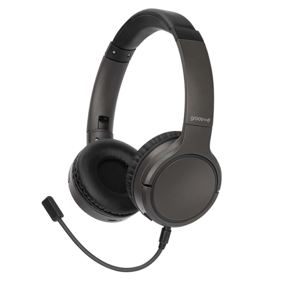 Groov-E Connect Wireless Headphones With Detachable Boom Microphone Black 5060108297141