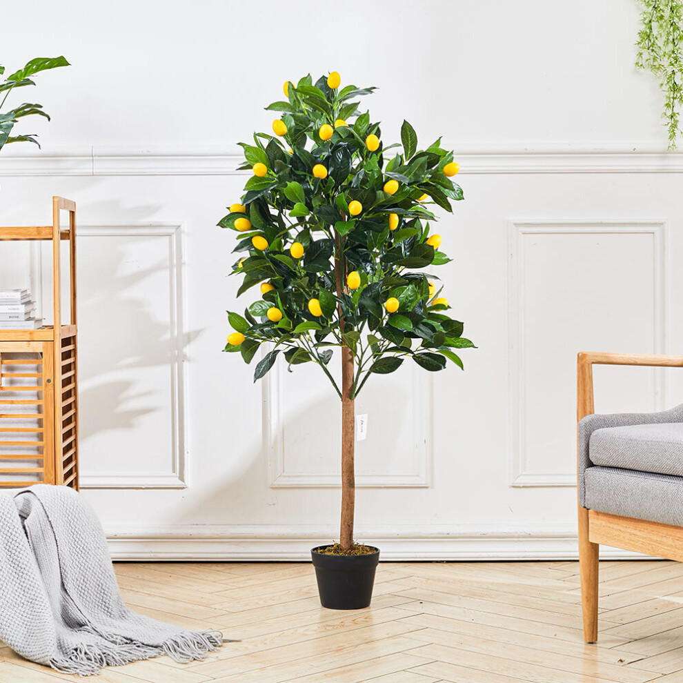 Artificial Lemon Tree Fake Plant in Pot Indoor Outdoor Decor 120cm