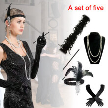 5X 1920'S Charleston Gatsby Fancy Dress Accessories Party Cosplay Costume Set