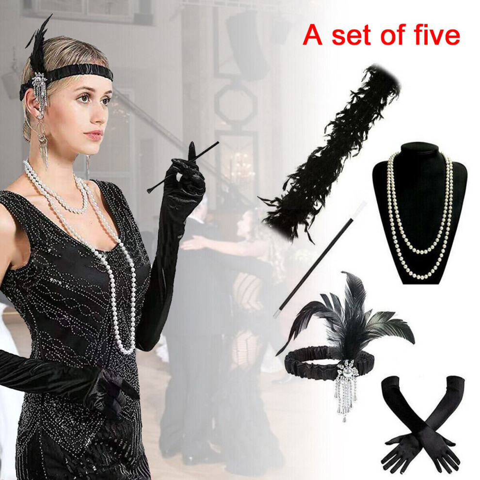 Srj Star 5X 1920'S Charleston Gatsby Fancy Dress Accessories Party Cosplay Costume Set
