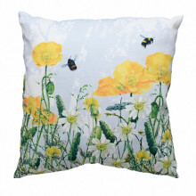 Tuppence A Bag Bumblebees & Yellow Wildflowers Cushion Gift 40cm x 40cm Square