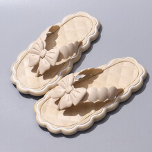 (Beige, UK 3-4) Ladies Summer Flats Sandals Toe Post Flip Flops Sandles Holiday Comfy Shoes Size