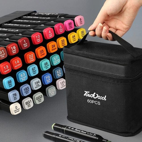 60 Colors Acrylic Paint Pens Sets Fine Art Marker Metal Glass Rock