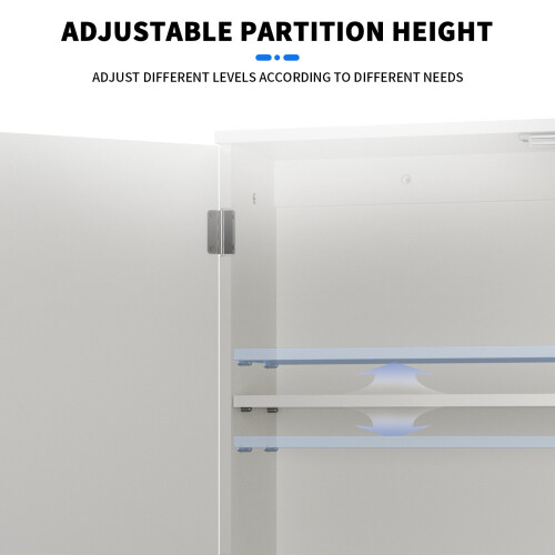 Bathroom Cabinet Wall Mounted Wall Cabinet Floor Cabinet Storage Unit for Kitchen White 2