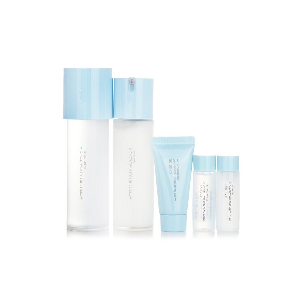 Laneige Water Bank Blue Hyaluronic 2 Step Essential Set (For Combination to Oily Skin) 5pcs