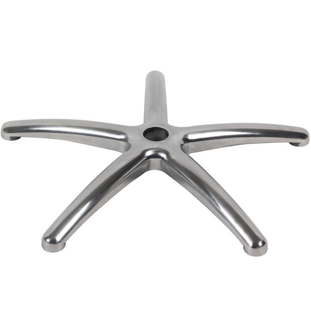 Charles Jacobs 5 Spoke 25" Large Star Swivel Chair Seat Base Big Replacement Aluminium Silver
