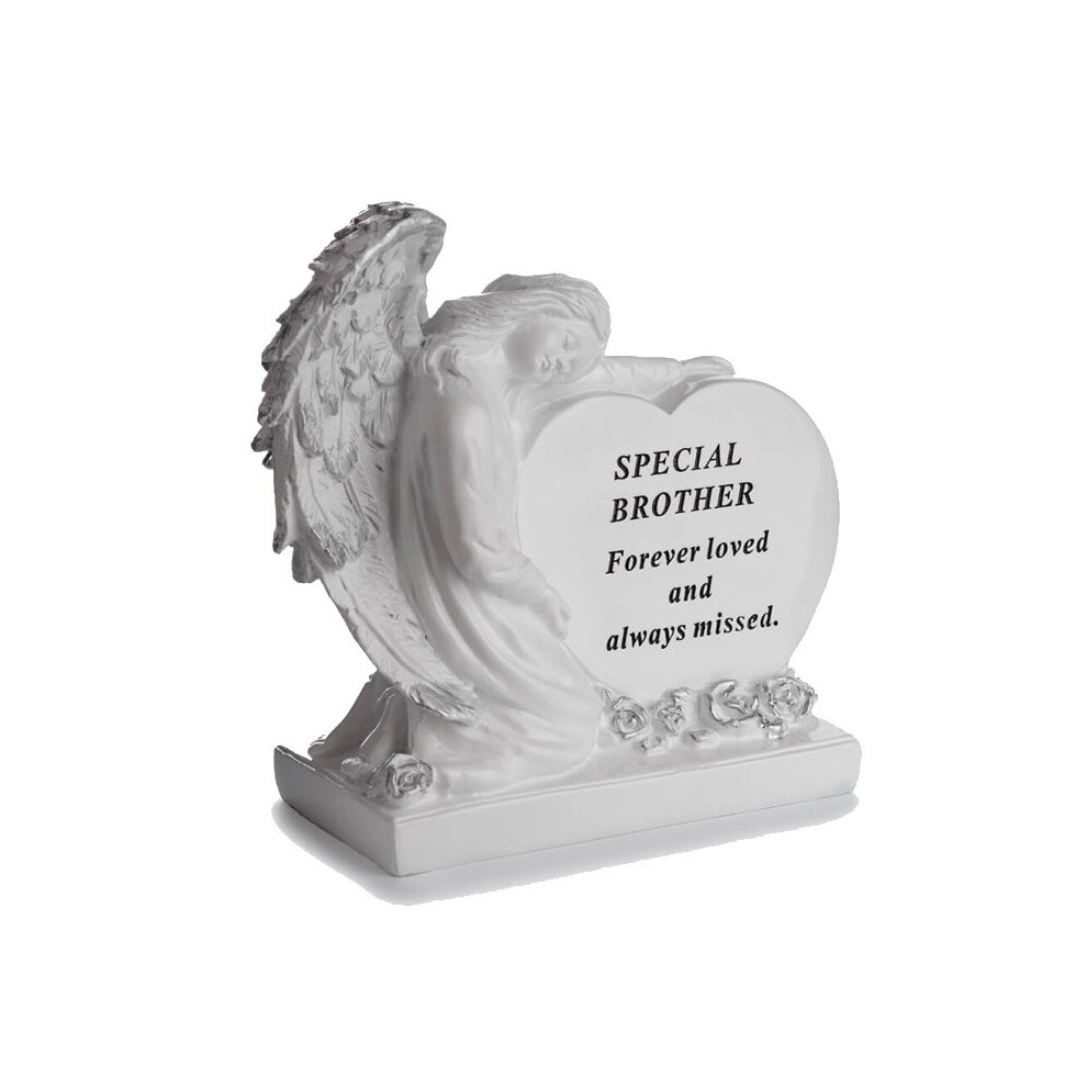 Graveside Plaque Ornament Brother Memorial Angel With Heart Family