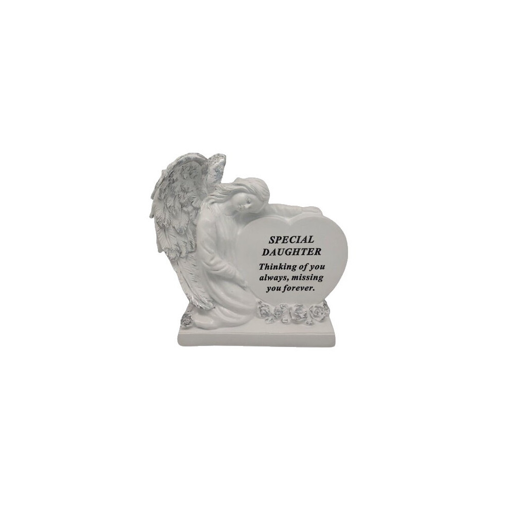 Graveside Plaque Ornament Daughter Memorial Angel With Heart Family