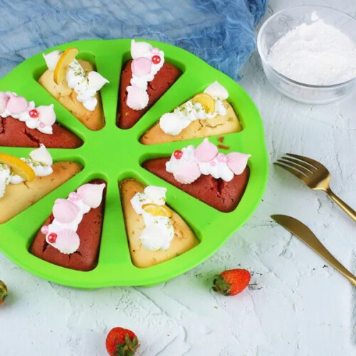 Triangle Silicone Cake Pan Pastry Muffin Pizza Baking Tray Mould 2