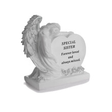Graveside Plaque Ornament Sister Memorial Angel With Heart Family