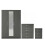 RD Furniture Ready assembled 3 Pcs Classic 3 Door Mirrored Wardrobe, Chest And Bedside Set Grey 1
